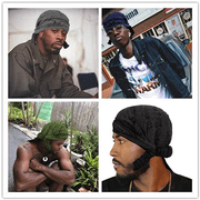 Distressed Durag Head Wrap for Mens wave cap-Black
