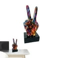 thumbnail image 4 of Hand Sculpture, Unique Hand Resin Statue, Abstract Art Sculpture Colorful Thumbs Peace Figurines, Acting Signal Table Sculpture for Shelf Desk, 4 of 9