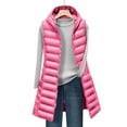 thumbnail image 6 of Towmus Long Puffer Vest for Women Winter Lightweight Hooded Zip Up Sleeveless Down Jackets Quilted Warm Cotton Padded Waistcoat Outerwear with Pockets Pink, 6 of 6