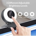 thumbnail image 2 of Streaming 1080P HD Webcam Built in Adjustable Ring Light and Mic. Advanced autofocus AF Web Camera for Google Meet Gamer Facebook YouTube Streamer, 2 of 4