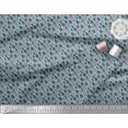 thumbnail image 2 of Soimoi Blue Japan Crepe Satin Fabric Gray Brush Stroke Decor Fabric Printed Yard 42 Inch Wide, 2 of 3