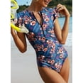 thumbnail image 5 of BIKINX Women's Swimsuits One Piece Ruffle Blue FLoral Print, 5 of 7