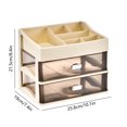 thumbnail image 3 of Cajones De Almacenamiento, Caja De Almacenamiento De Plástico Grueso Con Divisores Extraíbles, Organizador Beige Para Maquillaje, Suministros De Oficina Y Artículos Esenciales Para El, 3 of 6