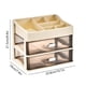 thumbnail image 3 of Caja organizadora de cajones de almacenamiento de plástico | Contenedor de almacenamiento extraíble engrosado para el hogar, la oficina, el maquillaje, la sala de estar, el dormitorio | Beige, 3 of 6