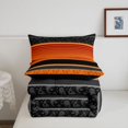 thumbnail image 5 of jejeloiu Vivid Paisley Queen Comforter Set For Men Women,Floral Print Comforter Sets Queen,Orange Black,Black Reversible,3-Piece,1 Comforter and 2 Pillowcases, 5 of 7