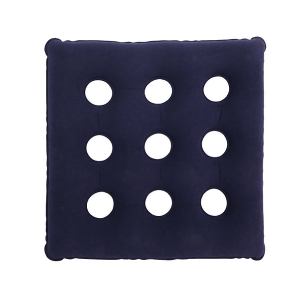 Cateissary Cojín inflable Waffle PVC que dispersa la presión Arandela de asiento impermeable Conducción Avión Silla de ruedas Azul oscuro Decoración del hogar Azul oscuro