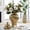 Gold, variant on Elegant Ceramic Temple Jar with Lid for Home Decor - Sculptural Flower Vase for Living Room, Bedroom, or House Display - Table Decor for Dining Room or Kitchen Counter - 20", White & Gold