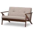 thumbnail image 1 of Baxton Studio Bianca Tufted Loveseat in Light Gray and Walnut Brown, 1 of 9