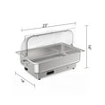 thumbnail image 2 of Stainless Steel Full Size Electric Chafer with Transparent Lid, Electric Chafing Dish Set with Temperature Control, 2 of 6