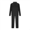 thumbnail image 6 of Wrtxtat Men's Shirt and Long Set Flap Pockets Lapel Button Down Shirts Drawstrings Elastic Waist Straight Leg Sweatpants Trousers Suit Black XXXL, 6 of 7