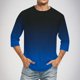 thumbnail image 2 of Camisas de Lino para Hombres Impresión Cuello Redondo Casual 3/4 Manga Blusa, Mezcla de Lino de Algodón para Primavera Verano Ocio Y Tops Diarios, 2 of 9