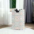 thumbnail image 6 of Yayeee Freestanding Laundry Hamper with Handle Collapsible Large Storage Basket for Clothes, Green Geometric Pattern, 6 of 7