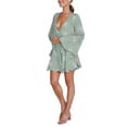 thumbnail image 2 of FOCUSNORM Femmes Sexy Tie-up Robe Fleur Impression Flare Manches V-neck une Seule Pièce, 2 of 9