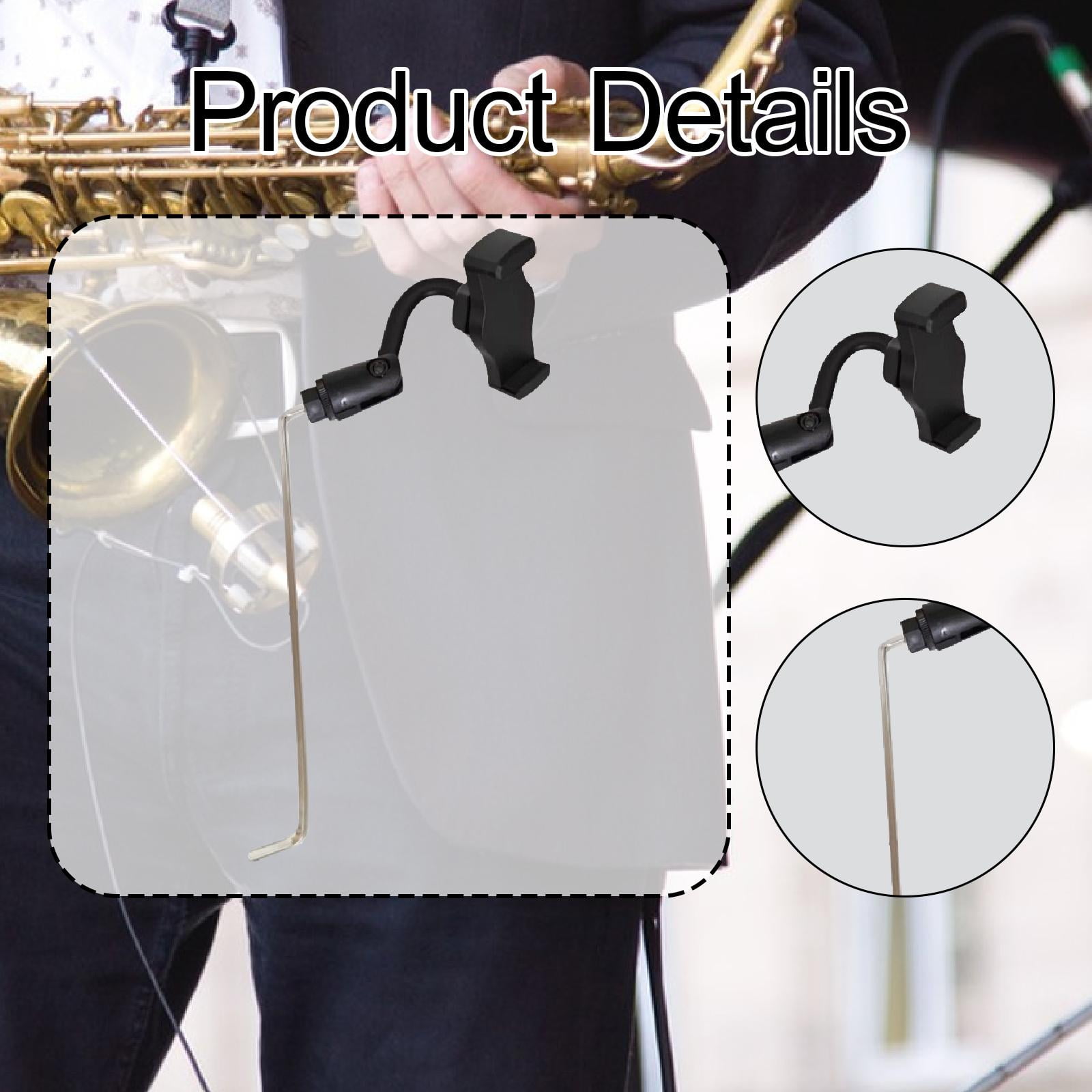 Saxophone Lyre Clip Sheet Music Holder Angle Adjustable Durable ABS Stainless Steel for Marching Band Gigs