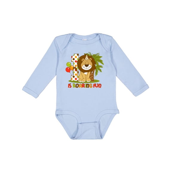 Inktastic Cute Lion 1st Birthday Boys Long Sleeve Baby Bodysuit