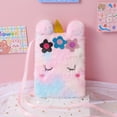 thumbnail image 2 of Kid Plush Licorne Shoulder Bag Mini Square Phone Crossbody Bag (Multicolor), 2 of 6