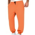 thumbnail image 5 of Olyvenn Double Waisted Sweatpants Women Drawstring Cargo Sweatpants Unisex Baggy Straight Leg Pants with Pockets Casual Joggers Orange L, 5 of 6