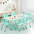 thumbnail image 1 of Ensemble Table pour Enfants et 6 Chaises, Bureau et Chaise pour Tout-Petits à Hauteur Réglable, Table Multi-Activités pour Enfants avec Plateau Anti-Graffiti pour 2 à 10 Ans, Max 300 Lb Ensemble Table pour Enfants et 6 Chaises, Hauteur Réglable T, 1 of 7