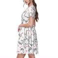 thumbnail image 2 of Disketp Alpacas and Hearts para Vestido de Manga Corta para Mujeres, Vestidos de Verano para Mujeres, Casual y Holgado para la Playa, 2 of 6