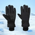 thumbnail image 2 of Men Women Ski Gloves for Men Women Simple Color Block Windproof Waterproof Cold Weather Thermal Protection Black, 2 of 3