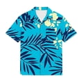 thumbnail image 5 of Atogsazn Kids Boys Hawaiian Floral Printed Shirts Children Casual Button Down Short Sleeve Shirt Beach Summer Tops Navy 9-10 Years Fashion, 5 of 8
