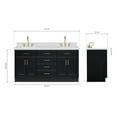 thumbnail image 3 of Ariel Hepburn 67 Inch Double Rectangle Sink Vanity With White Quartz Countertop With 1.5 Edge In Black, 3 of 9