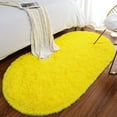 thumbnail image 2 of Homore Ultra Soft Modern Oval Rugs for Bedroom,2.6' x 5.3',Yellow, 2 of 7