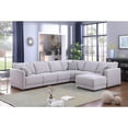 thumbnail image 5 of Penelope Light Gray Linen Fabric Reversible 7PC Modular Sectional Sofa with Ottoman and Pillows, 5 of 7
