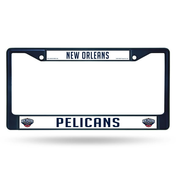 New Orleans Basketball Pelicans Licensed Chrome Metal License Plate Frame