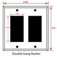 thumbnail image 5 of 2 Gang Rocker - Decorator METAL Wall Plate - Wall Plate for Decorator Style Light Switches, GFCI, Electrical Plug Outlets, Stainless Steel Painted White, UL Listed, 4.5 x 4.5 Inches (Made in USA), 5 of 5