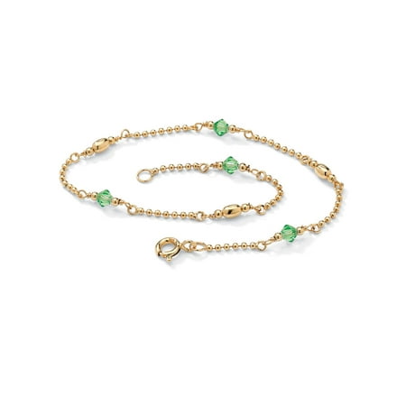 Palm Beach Jewelry Birthstone Beaded Ankle Bracelet In 14k Gold Palm Beach Jewelry Birthstone Beaded Ankle Bracelet In 14k Gold Over 925 Sterling Silver