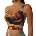 thumbnail image 2 of Rateoe Watercolor Glasses Guinea Pig Print Womens' Sports Bras Scoop Neck Sports Vest- Padded U Back Seamless High Impact Support, 2 of 7