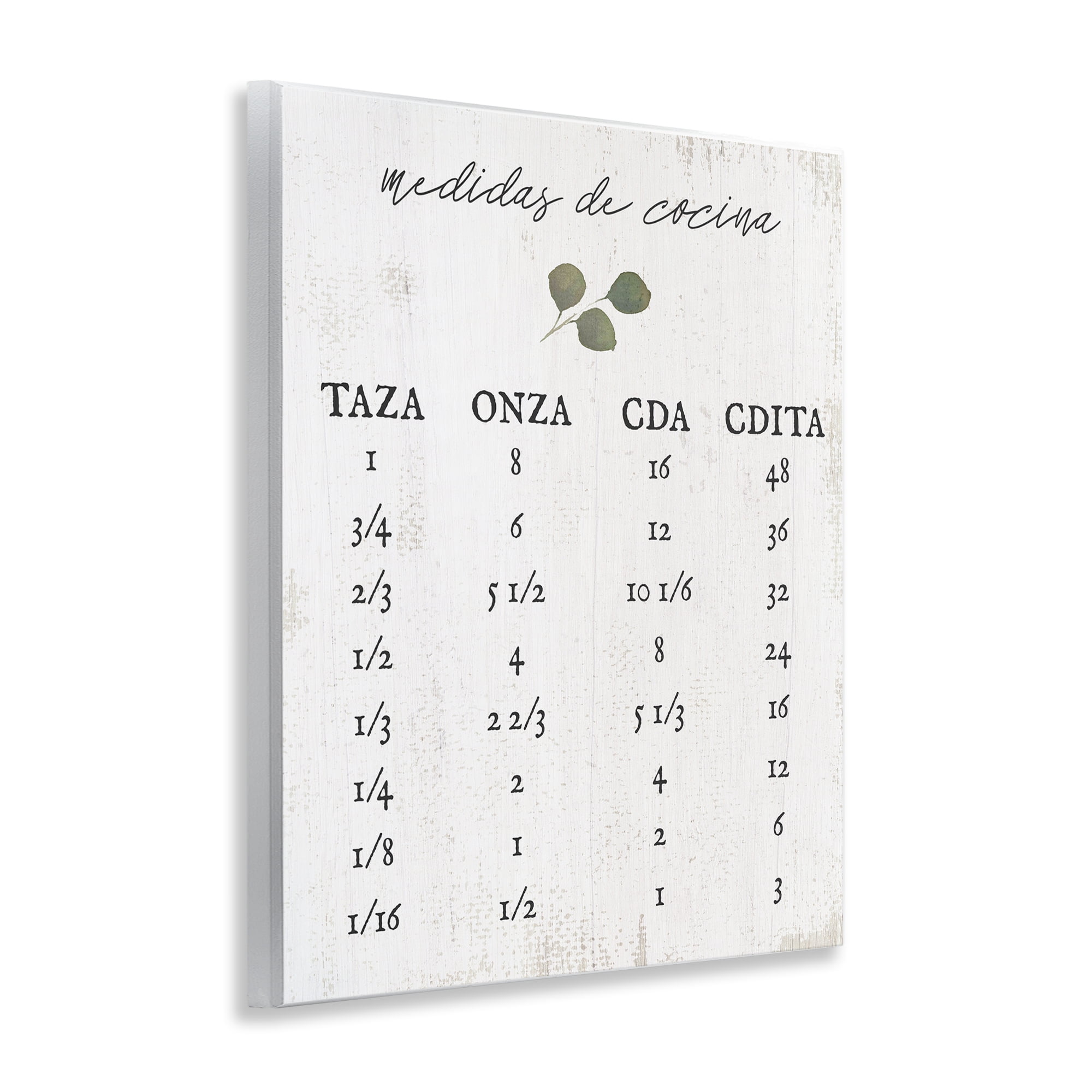 Stupell Industries Tabla de Medidas de Cocina Charts and Diagrams Painting Unframed Art Print Wall Art, 11 x 14
