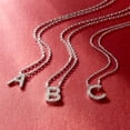 thumbnail image 2 of Pure Collection by Ross-Simons Diamond-Accented Initial Necklace in Sterling Silver, Women's, Adult, 2 of 5