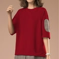 thumbnail image 2 of Oversized T Shirts for Women Crew Neck Short Sleeve Casual Tops Loose Fit Solid Color Soft Basic Blouses Tees (XL, Red), 2 of 6
