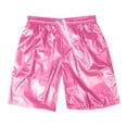 thumbnail image 4 of Mens Sexy Metallic Shiny Shorts - Drawstring Pocket Short Pants - Workout Running Casual - Polyester - M-XXXXXL, 4 of 5