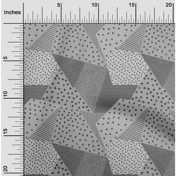 oneOone Cotton Flex Light Gray Fabric Triangle Geometric Sewing Fabric By The Yard Printed Diy Clothing Sewing Supplies 40 Inch Wide