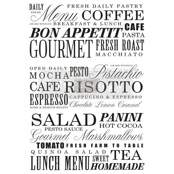 Prima Re-Design Decor Transfer-Delicious Menu 23"X31"
