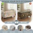 thumbnail image 6 of FOR U DESIGNS Abstract Cute Flower Print Flip-Top Storage Ottoman Cover Stretch Rectangle Footrest Stool Slipcover with Elastic Band Washable Furniture Protector for Bedroom Living Room, 6 of 7