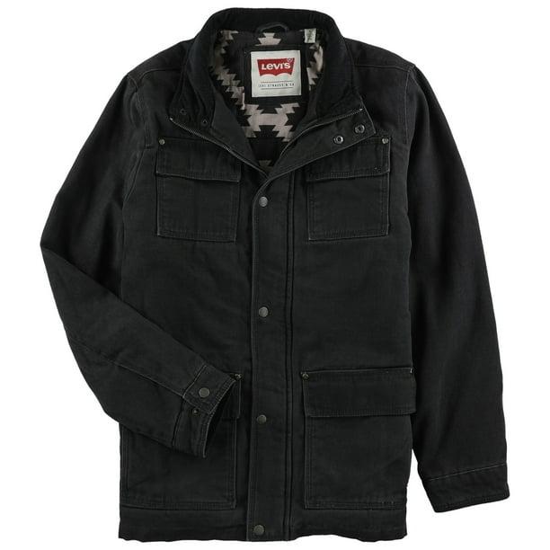 Chaqueta Lona Levis Mezclilla Chamarra Negra Casual Hombre