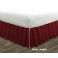 thumbnail image 5 of HNB Store Ruffled Bed Skirt Easy Fit 18" inch Drop | Microfiber Made | Decorative Short Queen Size Bedskirt | Burgundy, 5 of 7