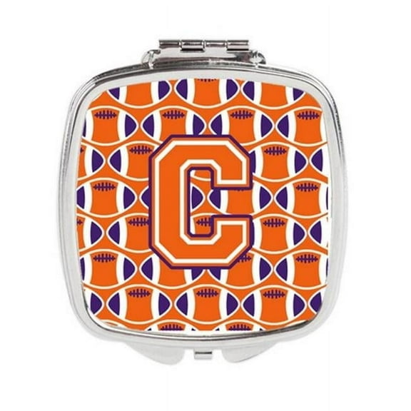 Letter C Football Orange - White & Regalia Compact Mirror