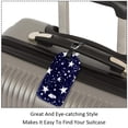 thumbnail image 3 of Square 2Pack PU Leather Stars Dark Blue Starry Cruise Luggage Tag with Privacy Cover and Name ID Tag for Travel Handbags Backpacks Luggage Tags, 3 of 6