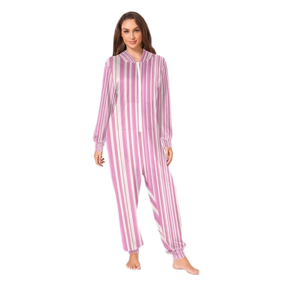 IAUYY Unisex Adult Onesie Pajamas Ultra-Soft Crystal-Soft Fabric, Halloween Adult Onesie Pajamas Adults,With a Zipper Plus Size Onesie Pajamas, A Stripe