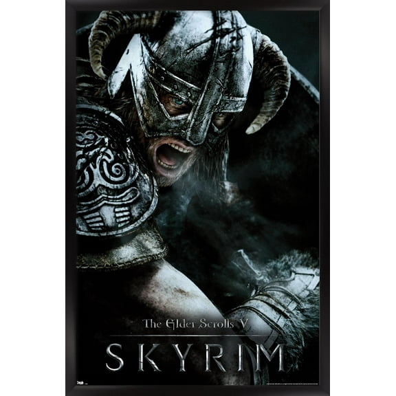 The Elder Scrolls V: Skyrim - Aerial Wall Poster, 22.375" x 34" Framed