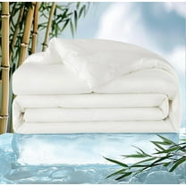 Cooling Comforter King Size, 100% Viscose Derived from Bamboo_ Luxurious White