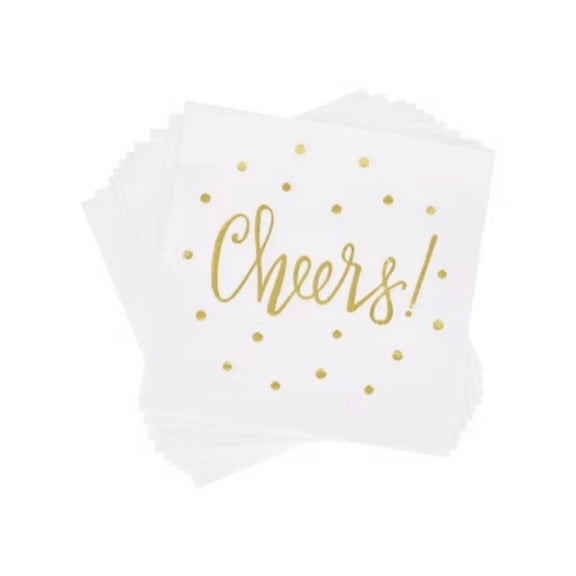 30ct 'Cheers' Beverage Napkins - Spritz