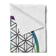 thumbnail image 2 of Hippie Soft Flannel Fleece Throw Blanket, Life and Peace Forming Flower in Rainbow Colors Abstract Style Design, Cozy Plush for Indoor and Outdoor Use, 70" x 90", Multicolor, by Ambesonne, 2 of 5
