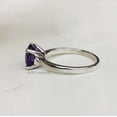 thumbnail image 2 of Purple Amethyst Round Cut Solitaire Engagement Ring for Women, 925 Sterling Silver Gemstone Ring, 2 of 2