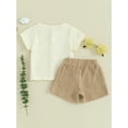 thumbnail image 4 of Suealasg Kids Boys Summer 2Pcs Outfits 6M 1T 2T 3T Toddler Baby Casual Beach Clothes Short Sleeve Button Up Tops Solid Color Shorts Sets, 4 of 9